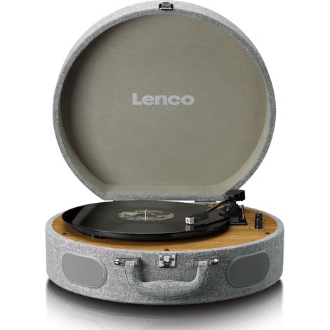 Tocadiscos retro de madera con altavoces incorporados, Bluetooth® y cartucho AT3600L Gris