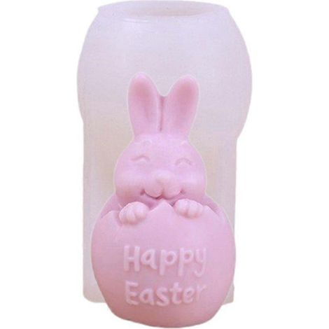 Moule en silicone pour résine, motif lapin 3D, pour la fabrication de bougies, décorations de table et savons. (1/4)