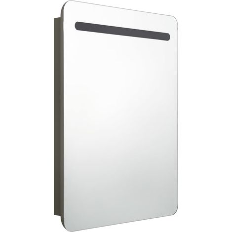 Armoire de salle de bain à miroir LED Anthracite 60x11x80 cm (1/5)