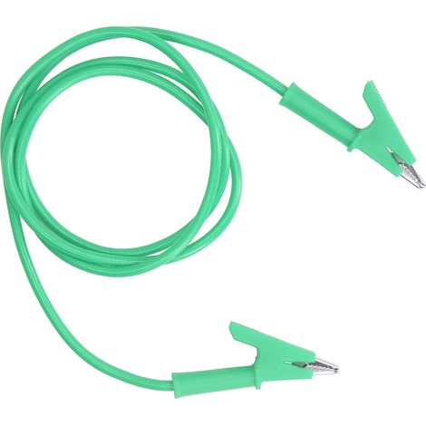 Pince crocodile double câble de test 10mm ouverture fil électrique pour batterie véhicule vert (1/5)