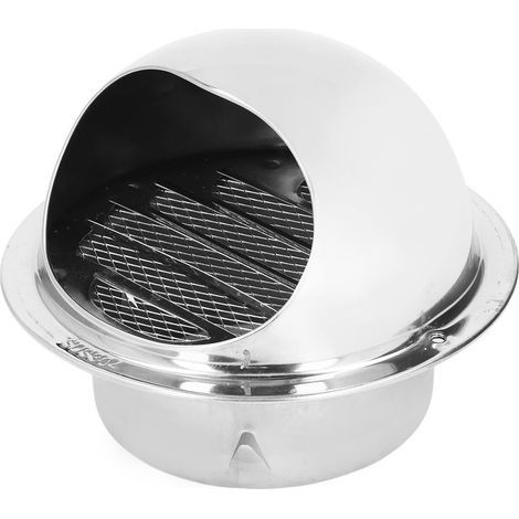 Rejilla de ventilación redonda de acero inoxidable para ventilación de pared exterior, entrada de aire fresco, campana extractora (100 mm) (1/5)
