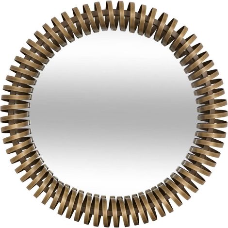 Espejo redondo «Barrel», 61 cm de diámetro, dorado metalizado - Atmosphera créateur d'intérieur (1/3)