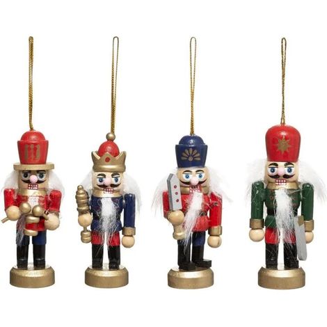 Paris Prix - Lot De 4 Sujets De Noël casse Noisette 8cm Multicolore