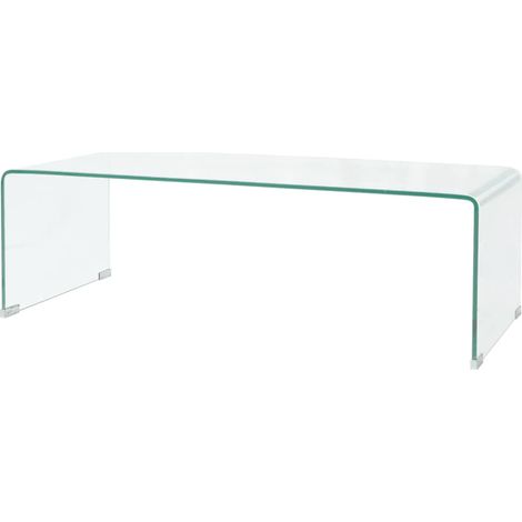 vidaXL Table basse 98x45x30 cm Verre trempé Transparent (1/5)