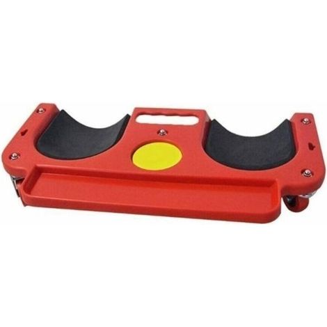 Construction knee pad - site protection - with 5 wheels - for construction and gardening work - red (1/3)