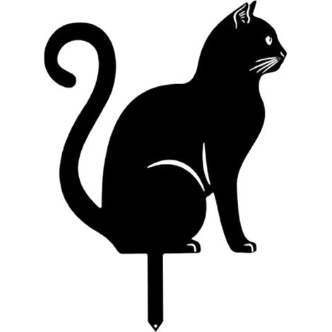 Piquets Décoratifs en Métal - Chat Noir en Statue pour Jardin Ornements Extérieurs pour Pelouse, Idéaux pour Les Amoureux des Chats - Décoration De Jardin Original (1/5)