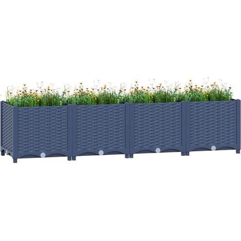 Lit surélevé-Jardinière surélevée-Bac de jardin surélevé 160x40x38 cm Polypropylène 529617 (1/5)