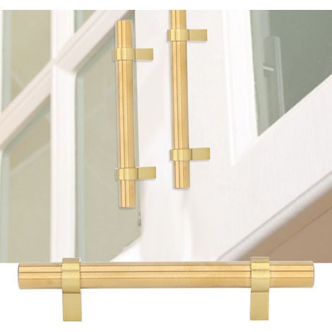 10 pièces Poignées de tiroir en acier inoxydable, barres de tirage creuses modernes pour cuisine, salle de bain, armoire, distance entre trous 96mm (1/5)