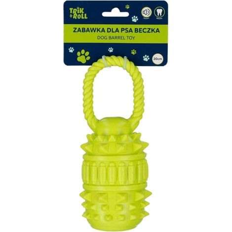 Barril de juguete para perros con asa, color verde, 20 cm. (1/4)
