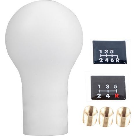 Pommeau de levier de vitesse manuel automatique à 5 vitesses pour Mitsubishi Lancer V3/EVO (blanc) (1/5)