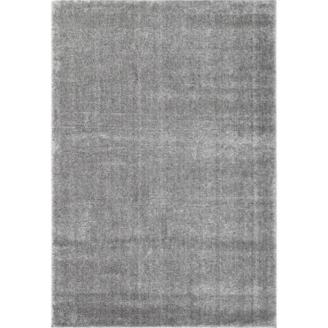 HOME DELUXE - Teppich SOFI - Farbe: Grau, Größe: 200 x 140 cm - Allergikerfreundlich, Floorhöhe: 4,3 cm, 100% Polypropylen Friese I Floorteppich Shaggy Designteppich  Teppich Hochflorteppich Flor Wohn