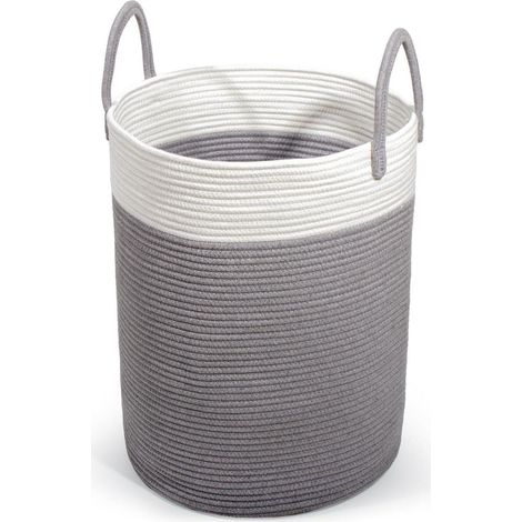 SYLANDO Aufbewahrungskorb Wäschekorb Spielzeug Groß Kinderzimmer 38x50cm Grau (1/5)