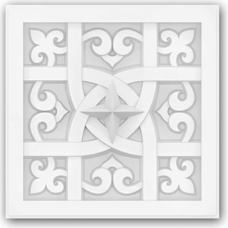 Deckenplatte Profhome 157502 Wandvertäfelung Zierelement 3D Wandpaneel Deckenelement Marokkanischer Stil Oriental weiß 14,7 x 14,7 cm