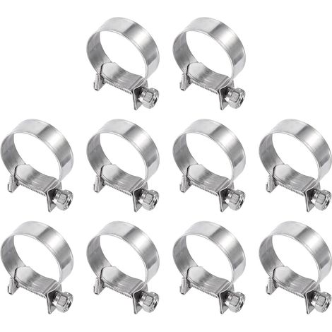 10pcs Collier De Serrage Pour Injection De Carburant 21-23mm Ajustable En Acier Inoxydable 304 Mini Collier Pour Tuyau À Gaz Pour Automobile Agriculture Plomberie Diesel Essence (1/5)