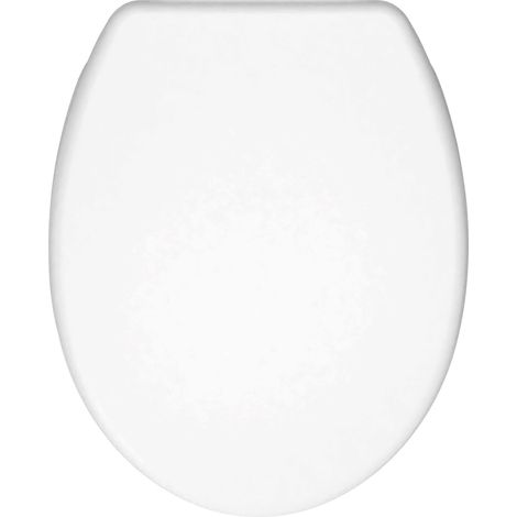 Abattant Fuji blanc en thermodur, forme U, avec charnières en inox, Wirquin 20724945, blanc
