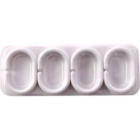 12pcs Anneaux de Rideau de Douche en Plastique en Forme de C Crochets de Rideau pour Rideau de Porte, Rideau de fenêtre (1/5)