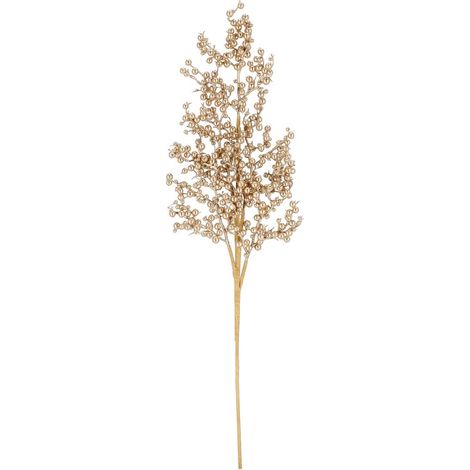 DECORAZIONE NATALIZIA, RAMO GAYNOR CON BACCHE ORO, H70CM