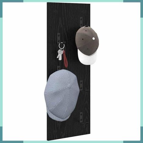 874468 Porte-manteau mural Montage mural Chêne noir 30 x 1,5 x 80 cm (1/5)
