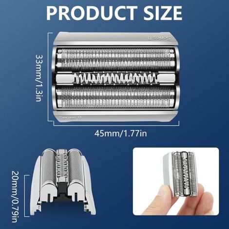 Accessori per rasoi Serie 83M, Testina di ricambio compatibile con rasoi Braun S8 8325S, 8330S, 8360CC, 8365CC (1/3)