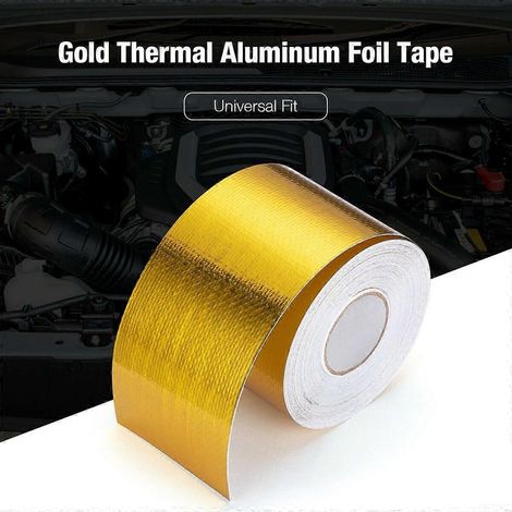 Ruban adhésif réfléchissant haute température doré pour protection thermique, rouleau de 50 mm x 10 m (1/4)