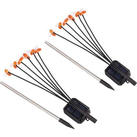 Lampe solaire piquet abeille étanche IP65 6 têtes décorative colorée (1/5)