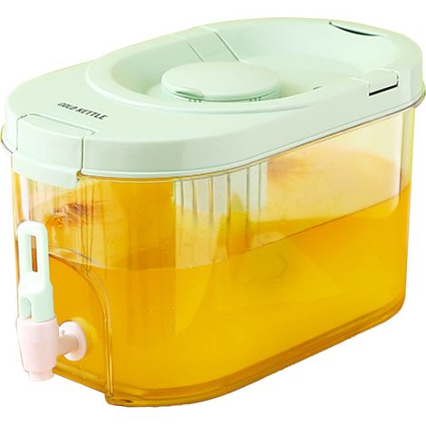 Cette fontaine à boissons domestique est équipée d'un robinet en matériau sans BPA, d'un robinet à pression et d'un bouchon étanche, ce qui la rend idéale pour les boissons froides. (1/5)