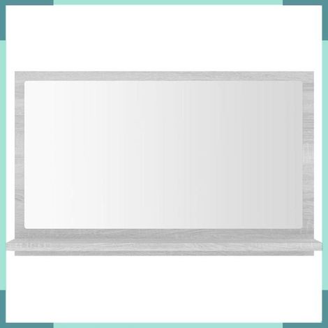 Miroir de bain - 815637 - Sonoma gris - Bois d'ingénierie - 60 x 10,5 x 37 cm (1/5)