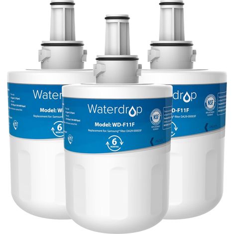 Waterdrop WD-F11F Filtre à Eau du Réfrigérateur,Remplacement pour Samsung® Aqua Pure Plus DA29-00003F, HAFIN1, DA29-00003A, DA29-00003B, DA61-00159A, DA97-06317A, Forfait Peut Varier (3) (1/5)