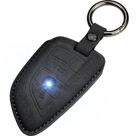 Coque de Clé de Voiture en Daim pour B-MW Série 1, 2, 3, 4, 5, 6, X1, X2, X3, X4, X5, X5M, X6, X6M, GT, M5 avec Porte-clés (1/5)