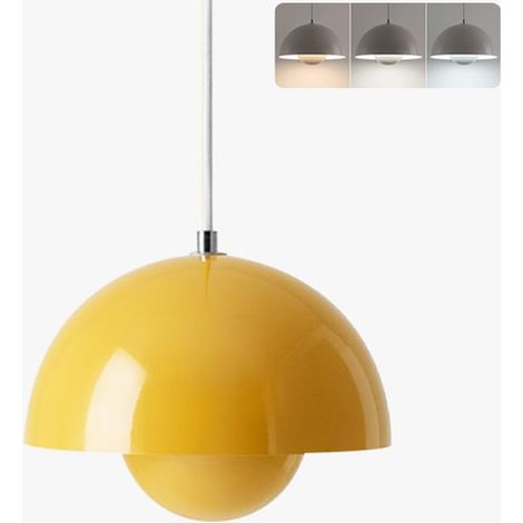 Lustre, suspension moderne, plafonnier suspendu avec ampoule, luminaires de décoration intérieure, 3 températures de couleur, 23 cm (jaune) (1/5)