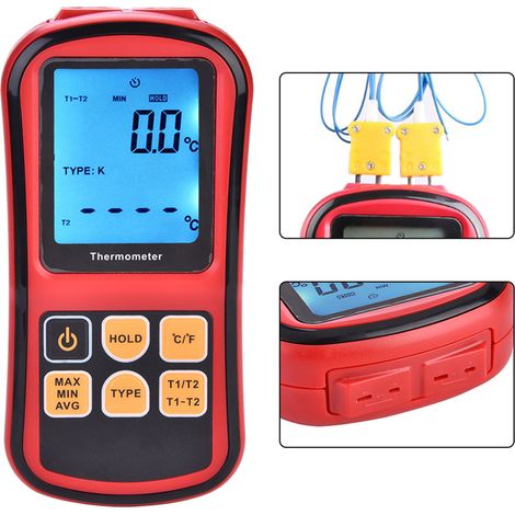 Digitales Thermometer GM1312, Zweikanal-Temperaturanzeige mit LCD-Bildschirm (1/5)