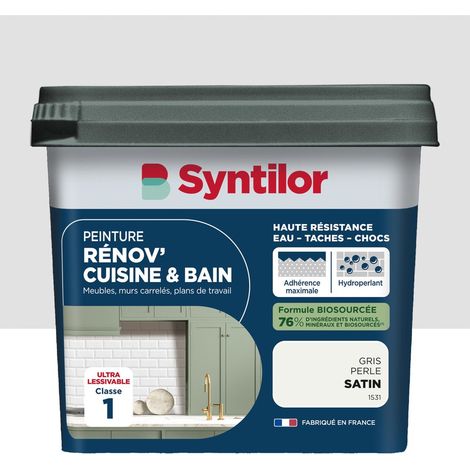 SYNTILOR Peinture meuble gris perle satin SYNTILOR Renov' cuisine et bain 0.75l (1/5)