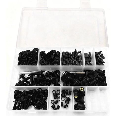 223-Piece Motorcycle Windshield Mounting Kit, Heavy-Duty Decorative Screws for Windshield Mounting, Easy Installation, Reliable Performance, Heavy-Duty Use (BLACK)