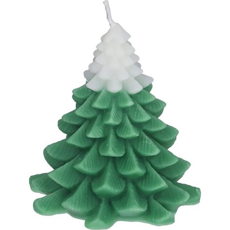 Sapin de Noël parfumé Bougies décoratives exquises pour chambre salon, blanc vert, lot décor table Noël. (1/5)