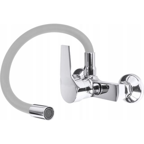 Mitigeur Mural de Cuisine Flex Granitan avec Bec Pivotant 360° et Finition Grise - Longueur 49 cm (1/3)