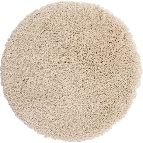 Spirella – Tapis de bain rond 60cm en microfibre – Douceur et confort – Antidérapant pour sécurité – Lavable à 40° – Design moderne Ecru
