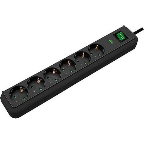 Brennenstuhl Eco-Line 13.500A presa multipla con protezione di sovratensione 6 prese nero 1,5m H05VV-F 3G1,0