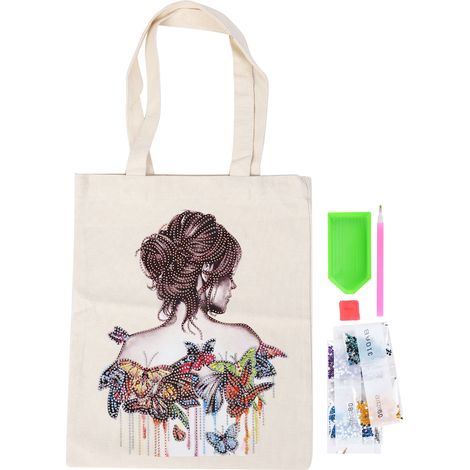DIY Diamond Painting Shopping Bag Rhinestones Painting Tote Bag with Handles Tool SetBB005 (1/5)