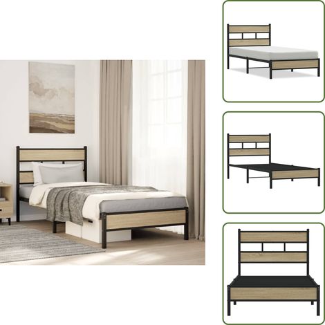 Cadre de lit sans matelas chêne sonoma 80x200 cm - Cadre De Lit - Cadres De Lit - Lit Simple - Lit (1/5)