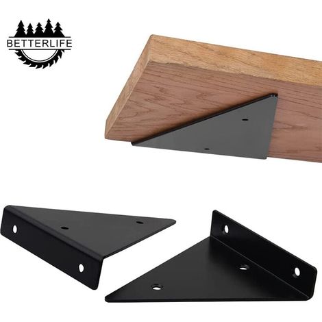 Support D'étagère en Triangle en Métal Flottant, Equerre Etagere Mural Aveugles Dissimulés,Chambre À Coucher Salon Salle de Bain Bricolage Décoration Support,2 Pièces (8x10cm/3.1x3.9in,black) (1/5)