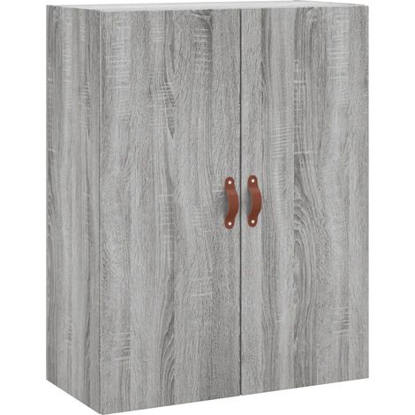 Mobiletto a muro dal design moderno con pratico spazio contenitivo 69 x 34 x 90 cm in legno composito grigio Sonoma 020048570