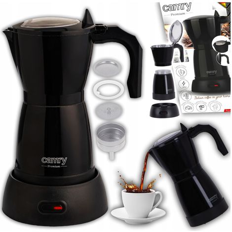 Cafetera eléctrica tipo moka CAMRY CR 4415 negra (1/5)