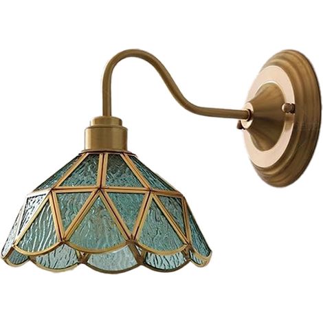 Applique murale vintage en verre, Lampe murale avec douille E27 – Facile à installer – Idéale pour chevet, chambre, couloir, passage,ampoule non comprise (1/4)