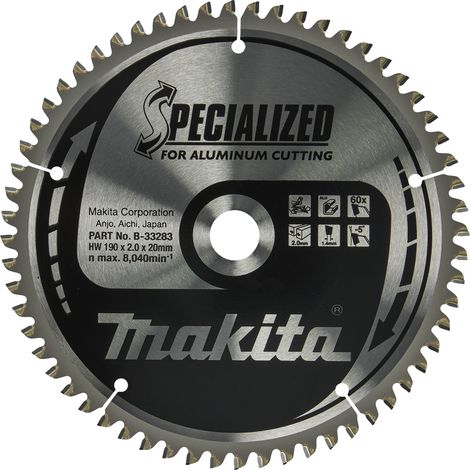 MAKITA B-33283 Specialized for Aluminum 190mm x 20mm x 60T
