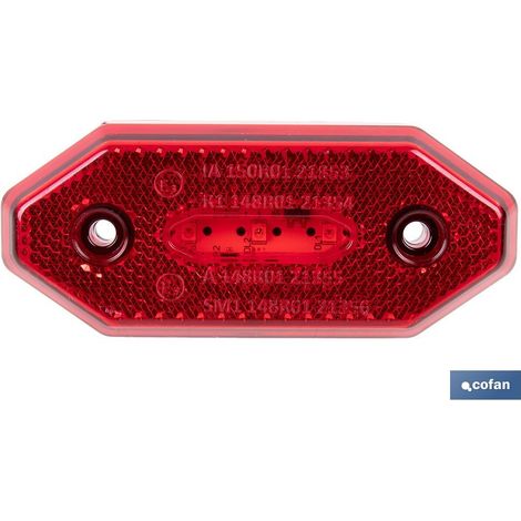 LED posteriore rosso con riflettore 12V/24V IP68 (1/4)