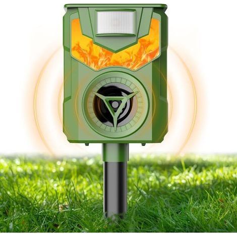 Ultraschall-Katzenabwehrgerät, Solar-Nagetierabwehrgerät, Solar- und USB-Lademodus, für Katzen, Hunde, Vögel und Mäuse (1/5)