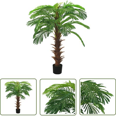 The Living Store Künstliche Palme Cycas mit Topf 140 cm Grün - Künstliche Palme - Cycas-Palme - Palmen - Deko Pflanzen - Kunstpflanzen (1/5)