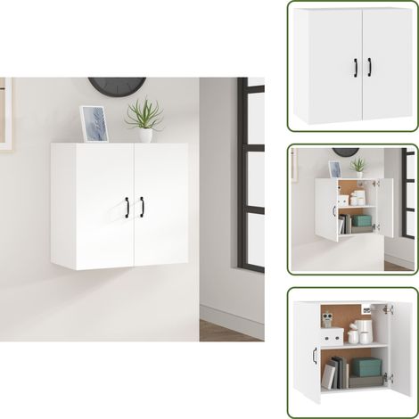 Armoire murale Blanc 60x31x60 cm Bois d'ingénierie - Armoire Murale - Armoire Flottante - Rangement Mural - Meuble De Rangement - Armoire Blanche (1/5)