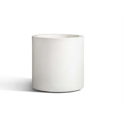 Vaso Cilindro in resina Fenice 83 cm. Bianco