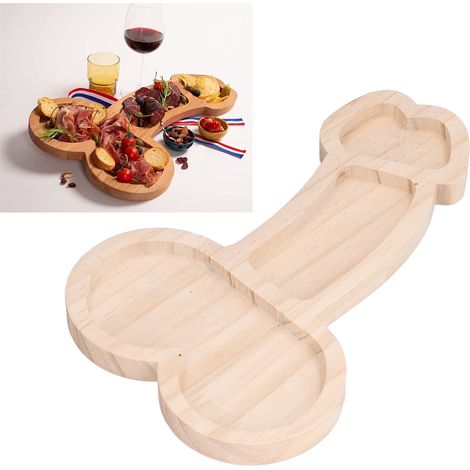 Planche Apéritif Originale 24cm 3 Parties Sans BPA Plateau Fromage Bois de Hêtre Pratique pour Cadeau Fête Maison (1/5)